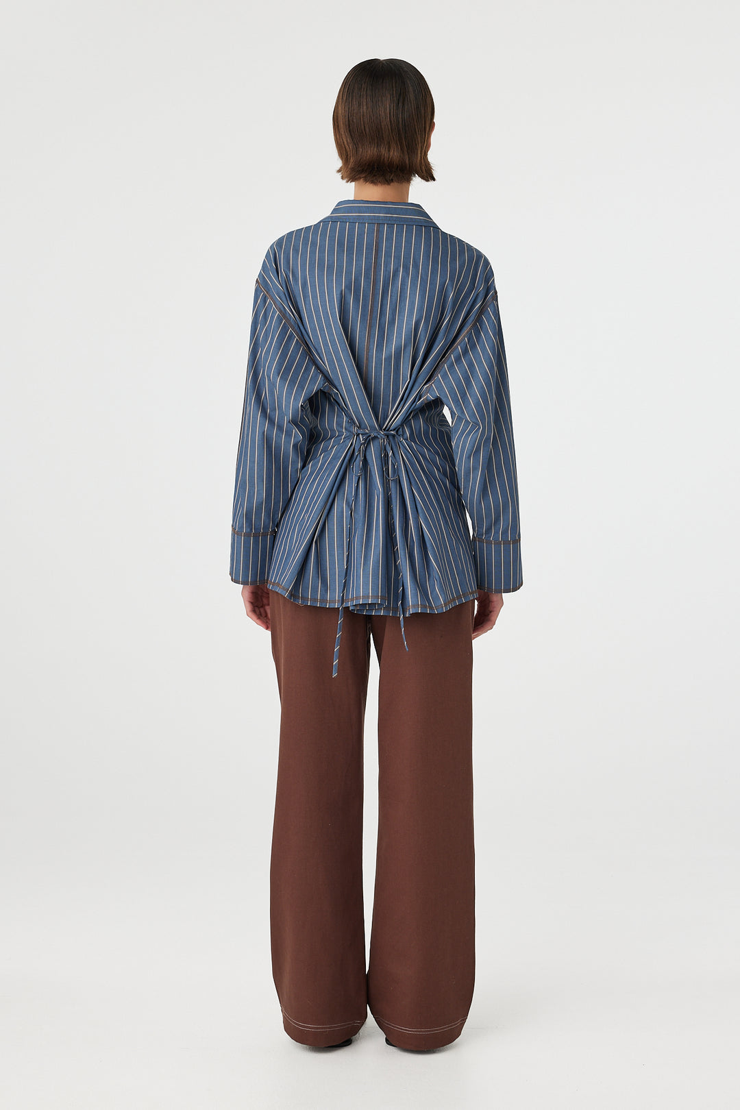 Blair Shirt - Muted Blue Stripe