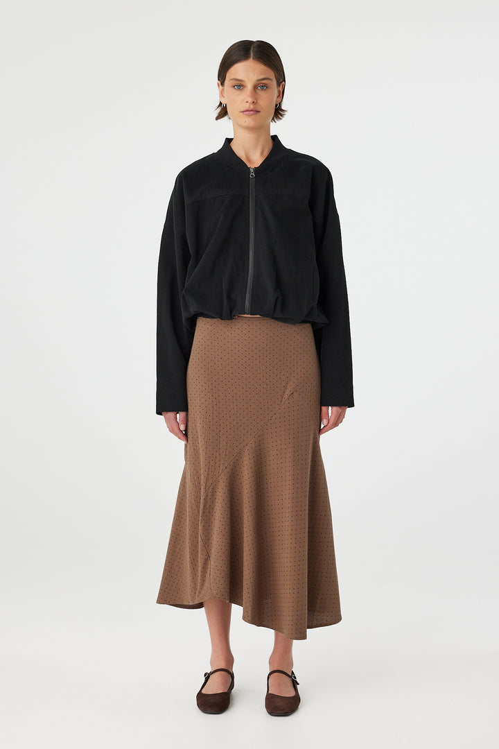 Alessia Skirt - Choc Polka Dot