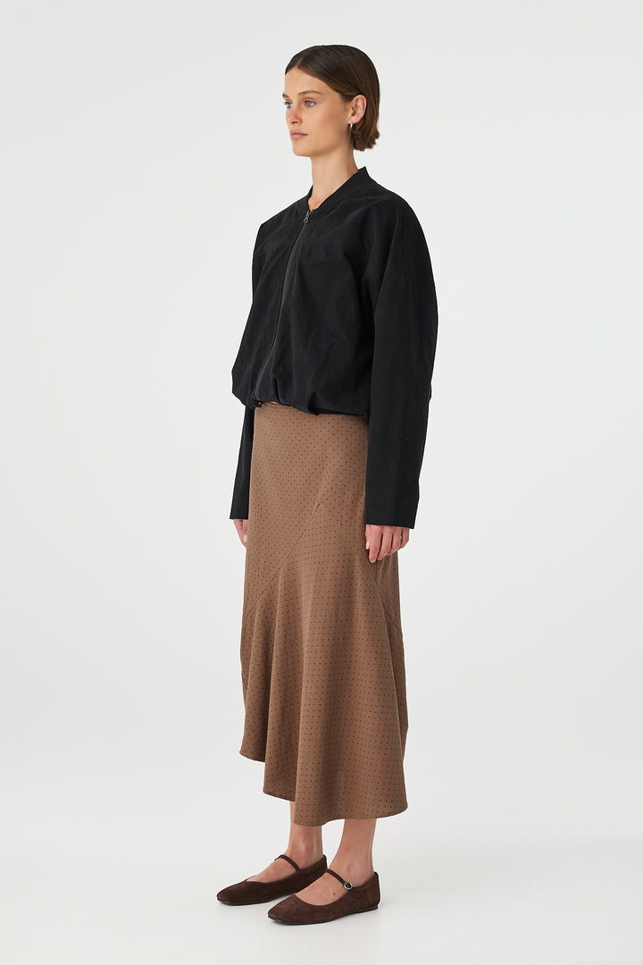 Alessia Skirt - Choc Polka Dot