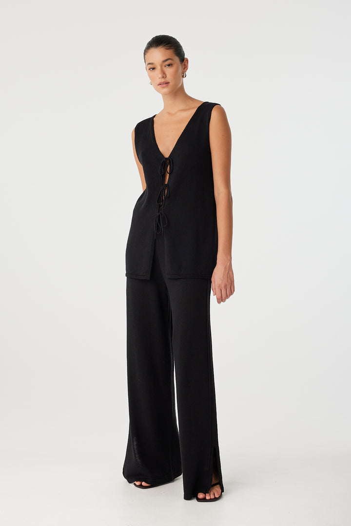 Poppy Longline Top - Black