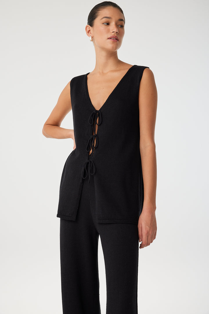 Poppy Longline Top - Black