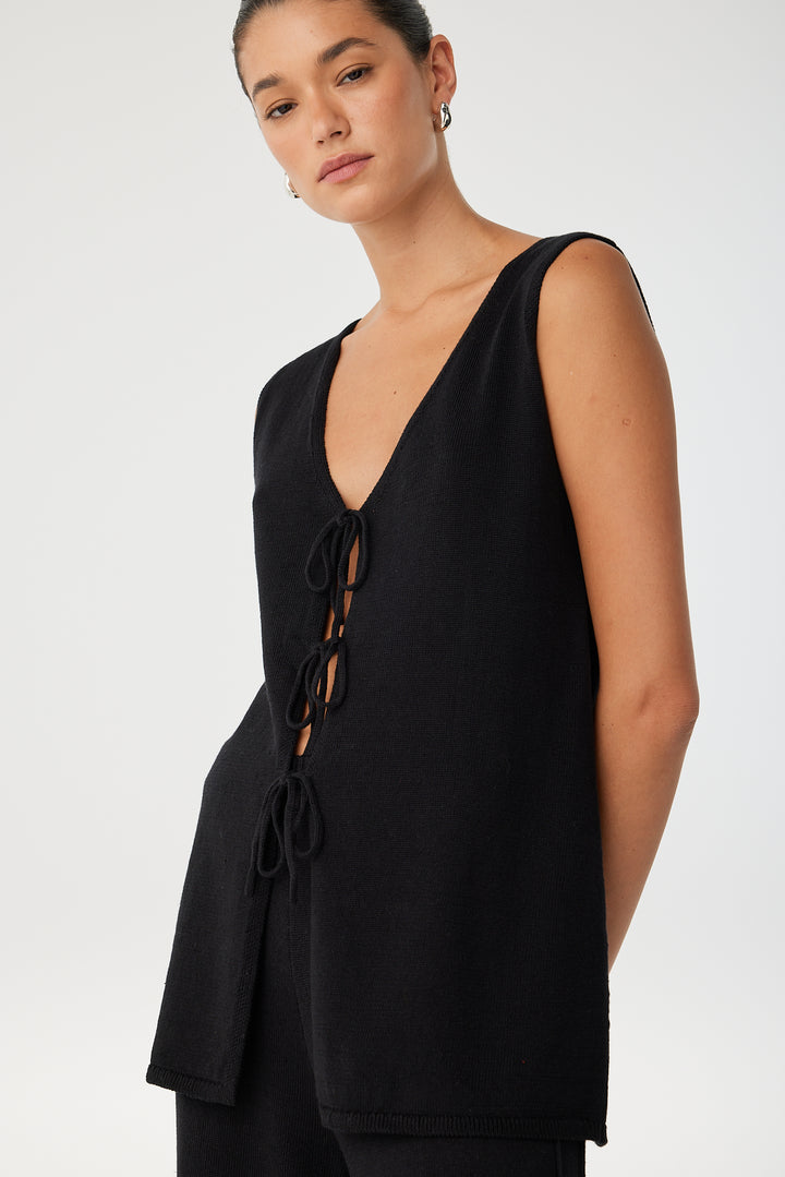 Poppy Longline Top - Black