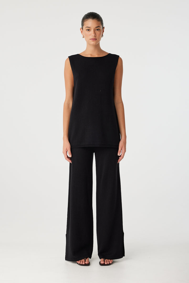 Poppy Longline Top - Black