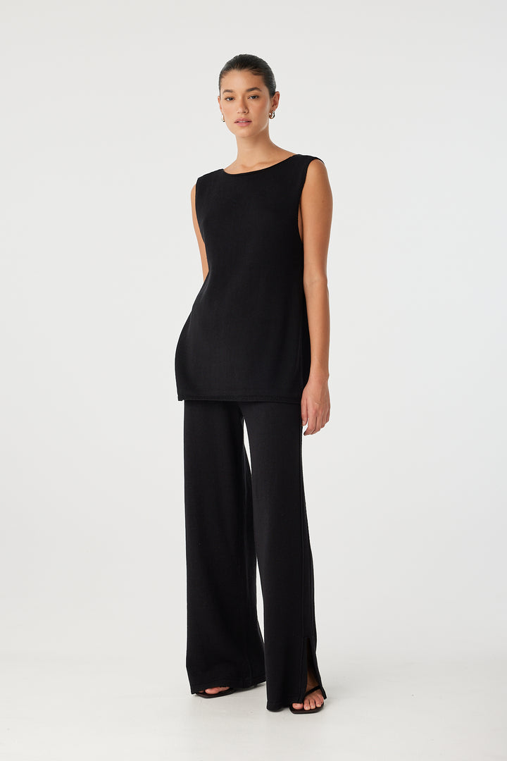 Poppy Longline Top - Black
