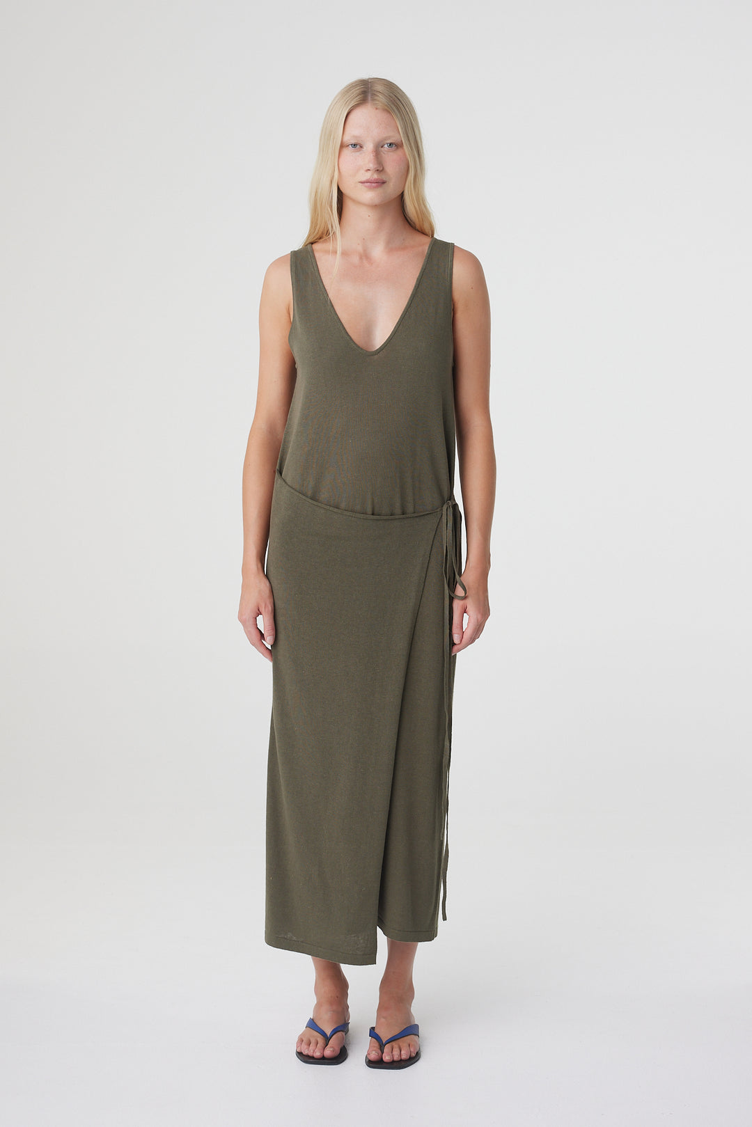 Sarina Wrap Maxi Dress - Smokey Olive
