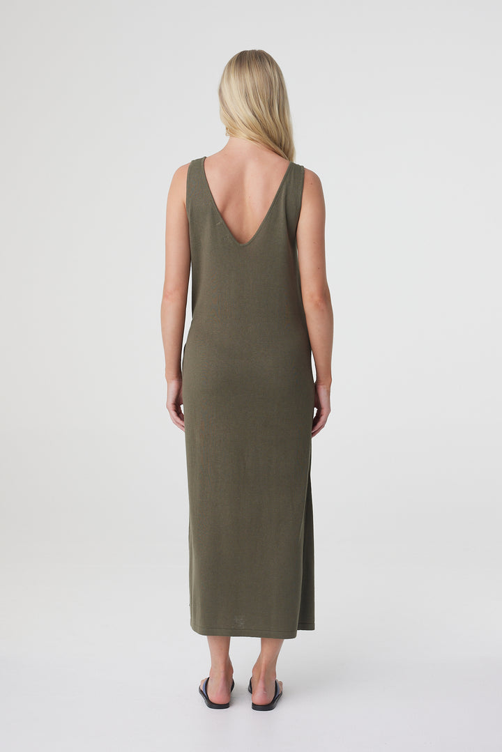 Sarina Wrap Maxi Dress - Smokey Olive