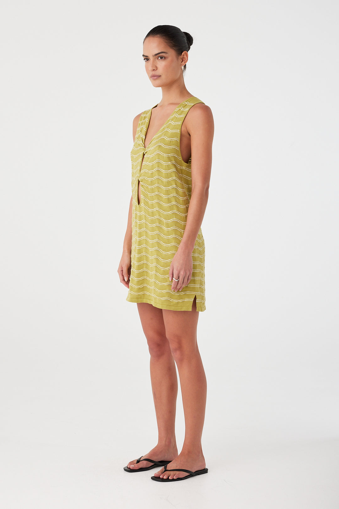 Onda Shift Dress - Matcha Wave