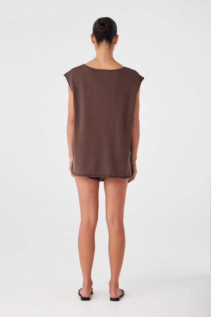 Poppy Tie Side Top - Espresso