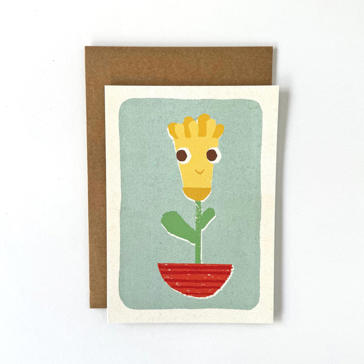 Daffodil Flower Pot Friend Card