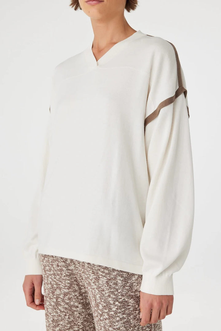 Eden Long Sleeve Tee - Cream and Espresso