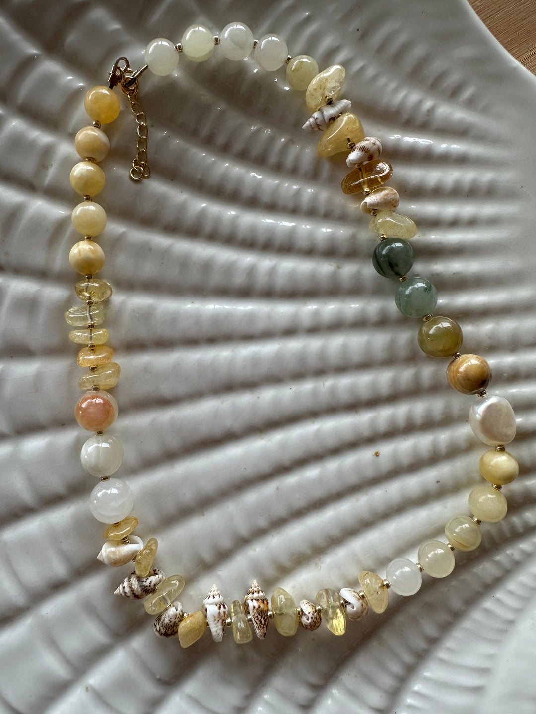Las Rais - Beaded Necklace - Yellow Multi