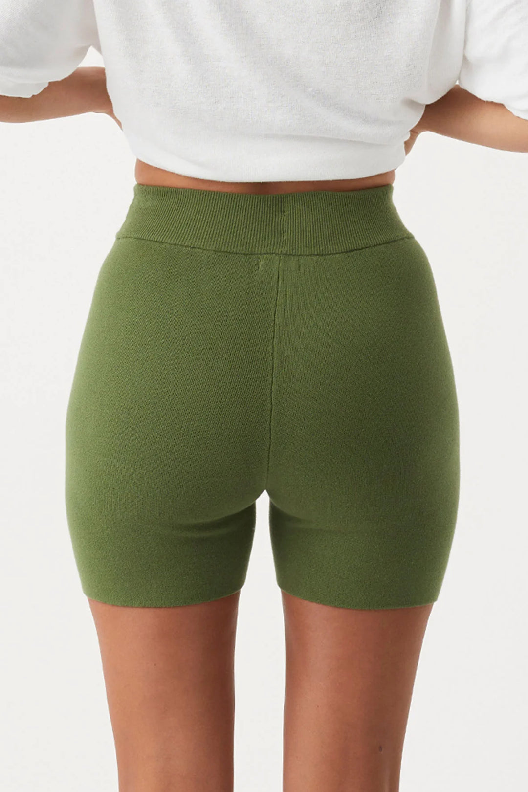 esta short, Close knit supportive fit on the body, Ribbed cotton drawcord waistband, High waist