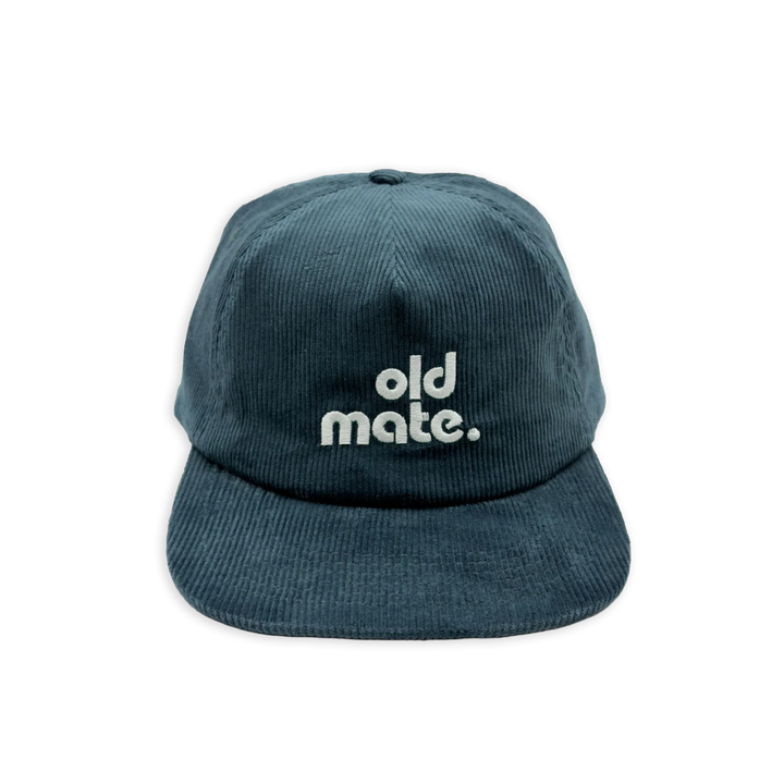 Old Mate Pinch Front Cord Kids Cap - Teal