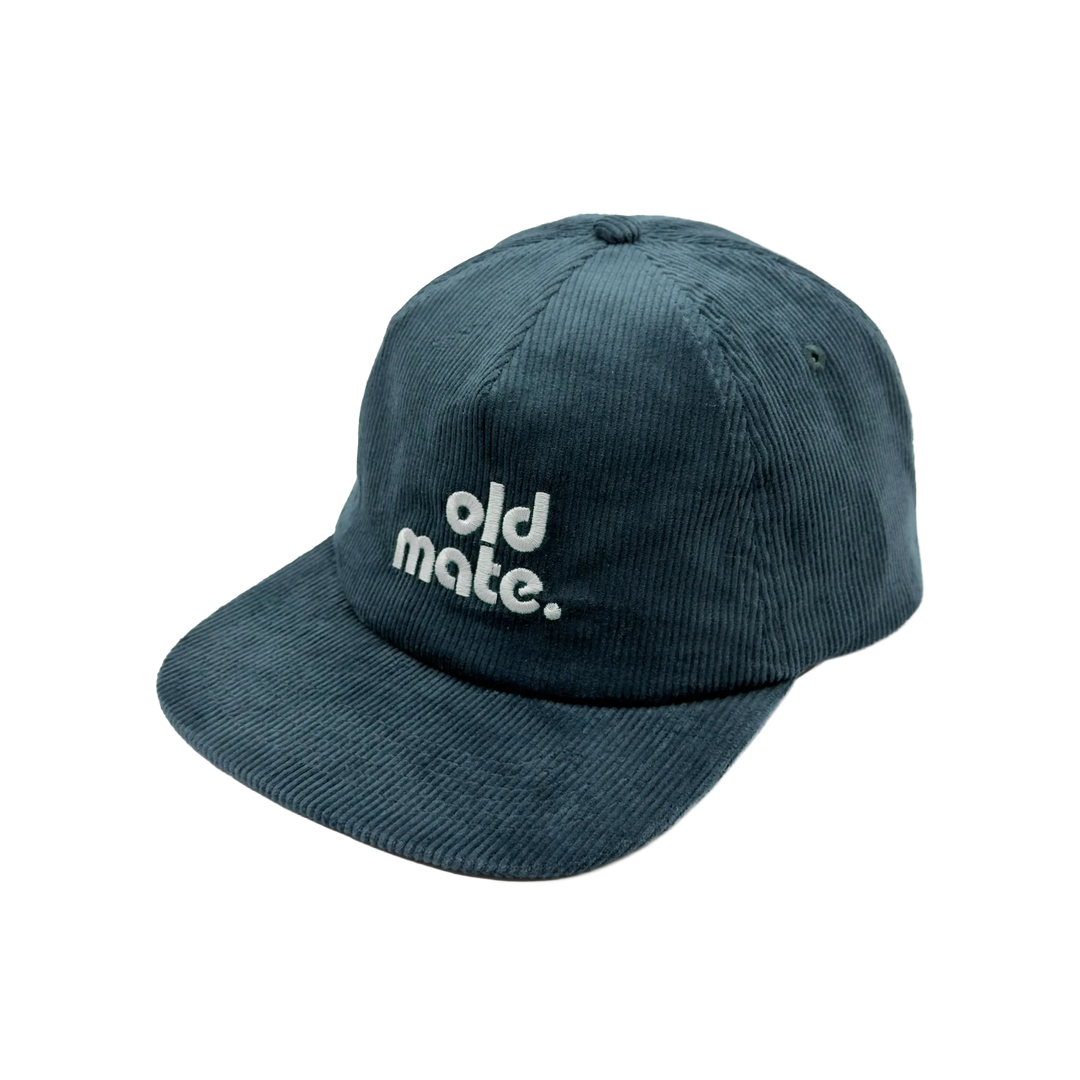 Old Mate Pinch Front Cord Kids Cap - Teal