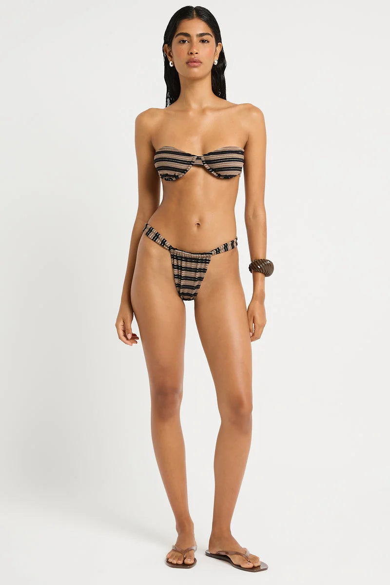 Gemma Brief - Black / Sandstone Stripe Terry