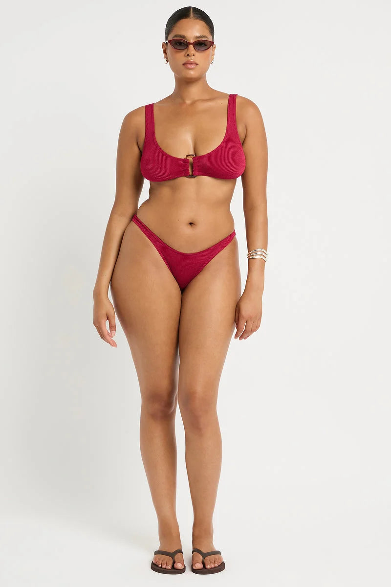 Ring Malibu Crop - Wine Shimmer Cord