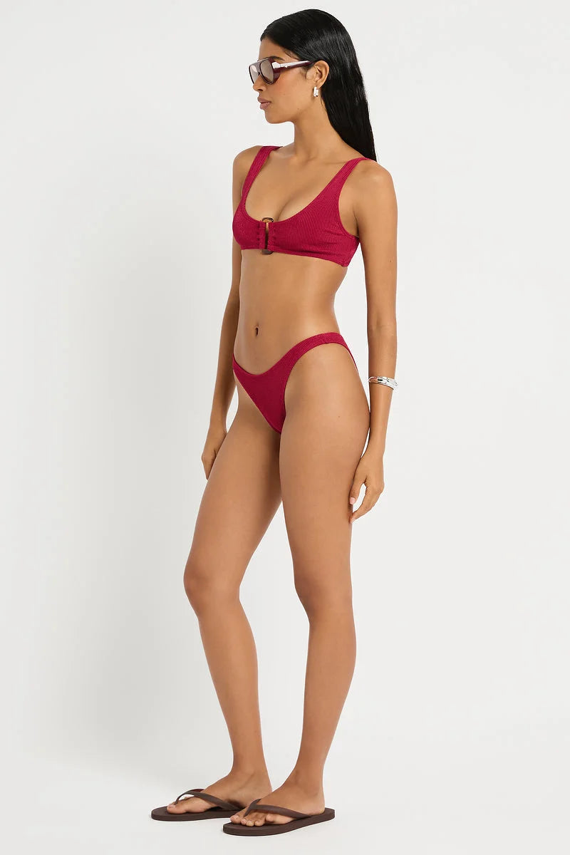 Ring Malibu Crop - Wine Shimmer Cord