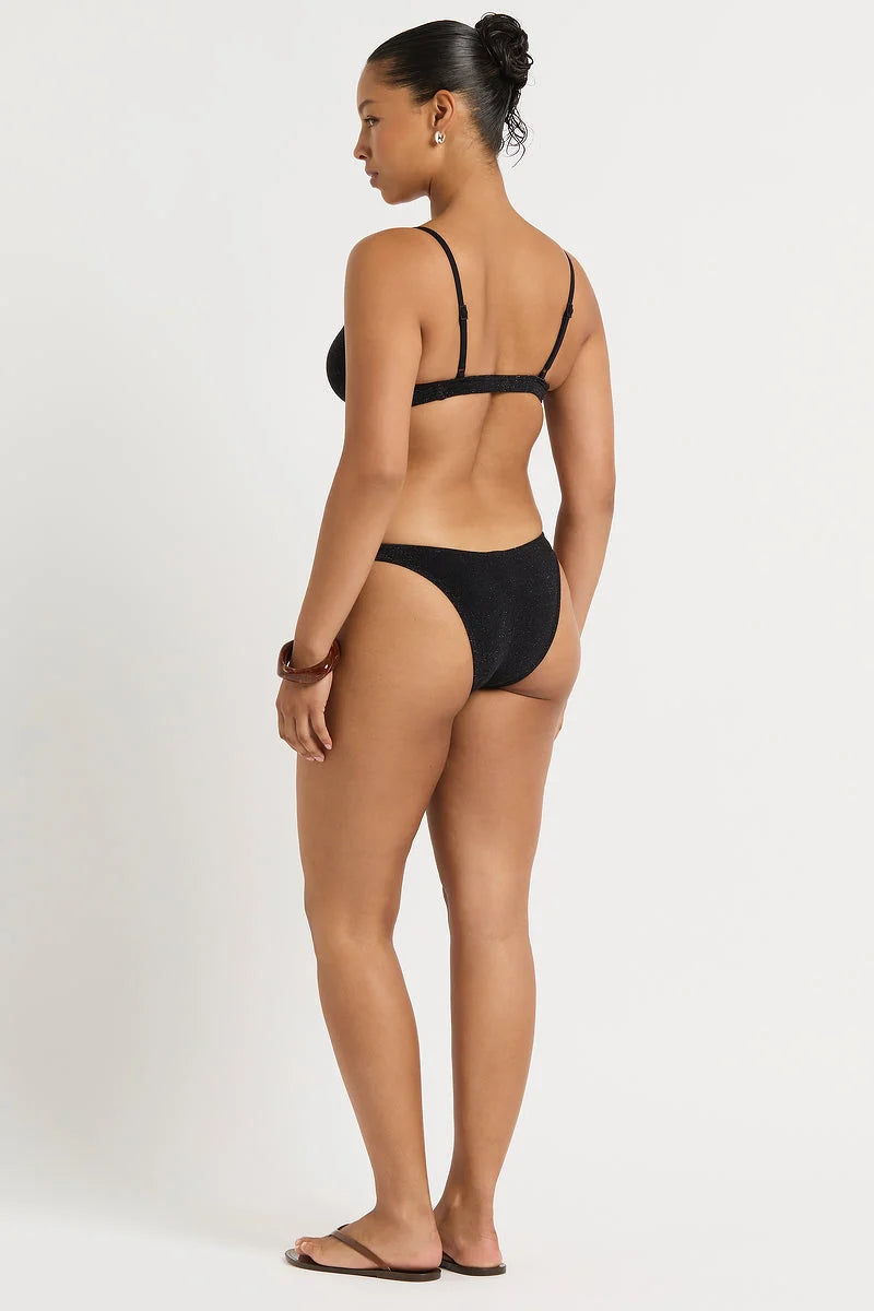 Ring Edwards Crop - Black Lurex Micro Crinkle