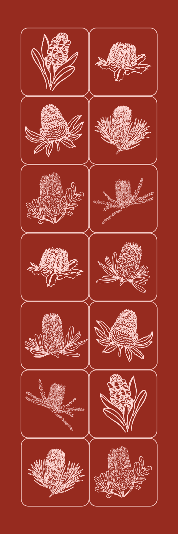 Banksia Bookmark - Outback Red