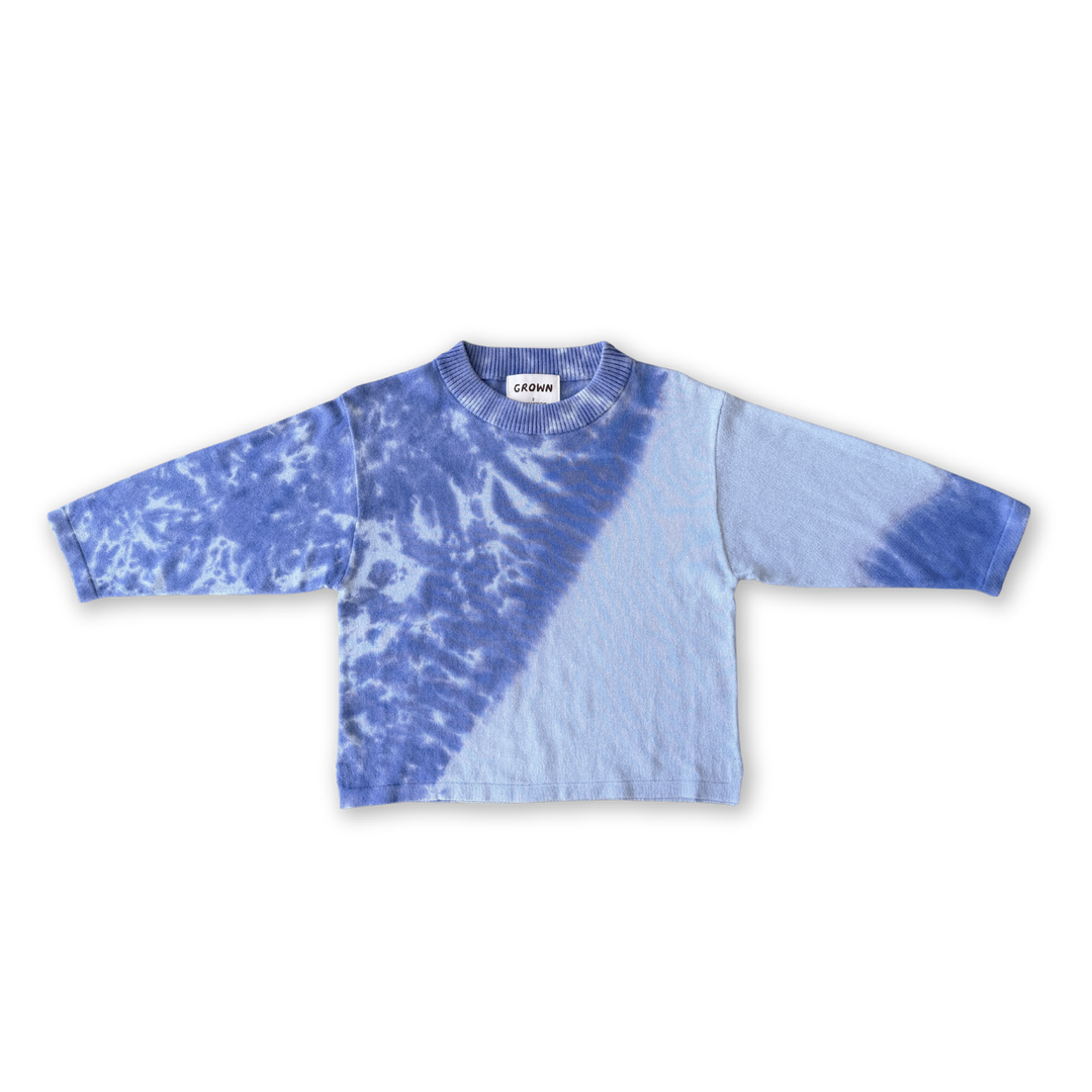 Organic Knitted Tie Dye LS Tee - Pacific