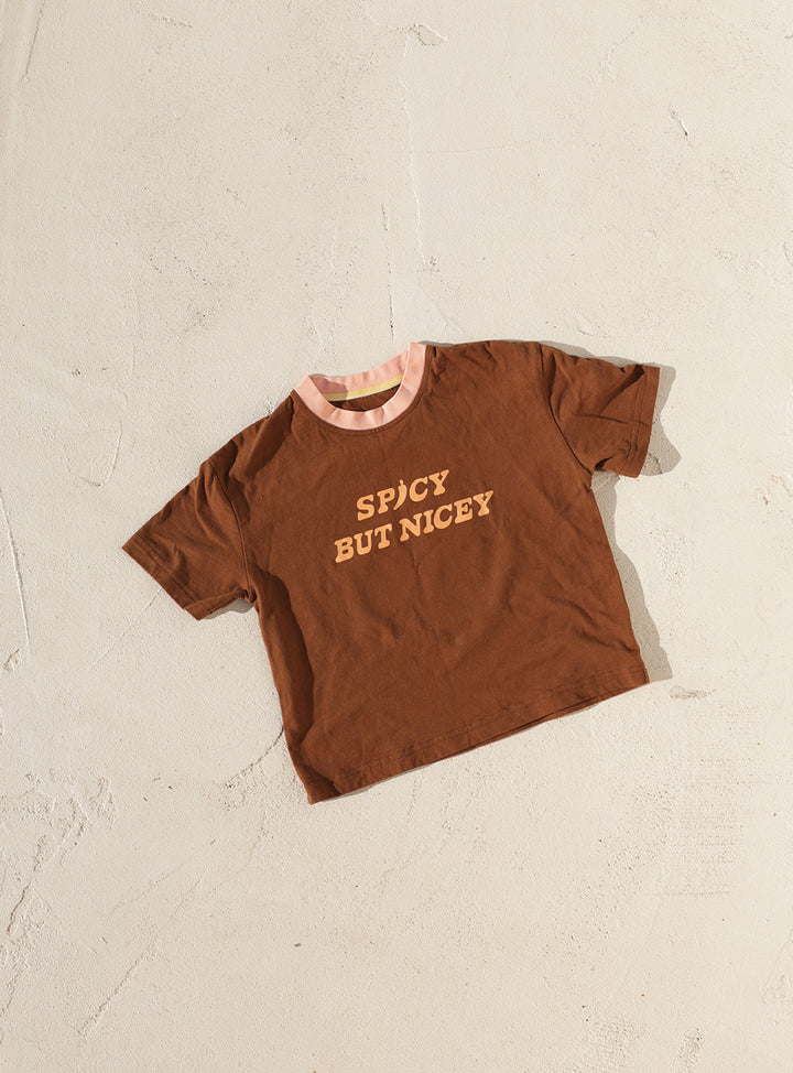 Spicy But Nicey T Shirt - Brown