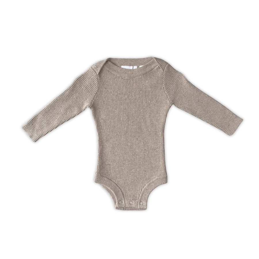 Organic Speckle Essential Knit Bodysuit - Oatmilk