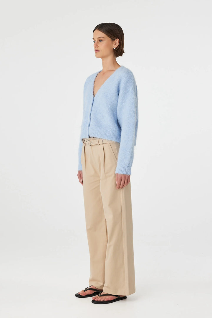 Liora Fluffy Cardigan - Sky