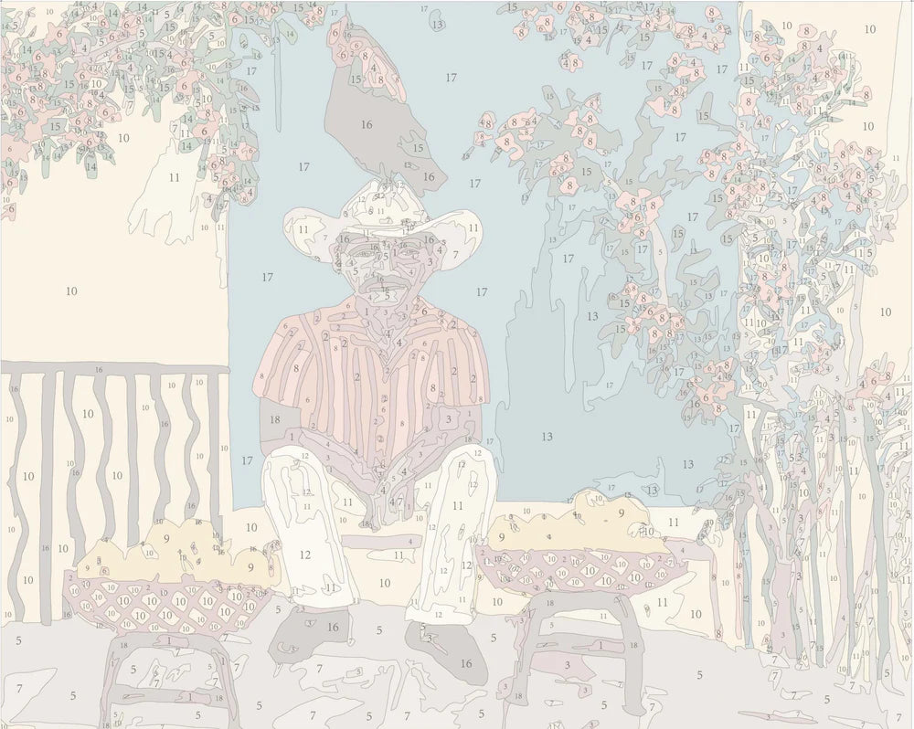 Man And A Chicken Framed Paint By Numbers Kit (Mini)