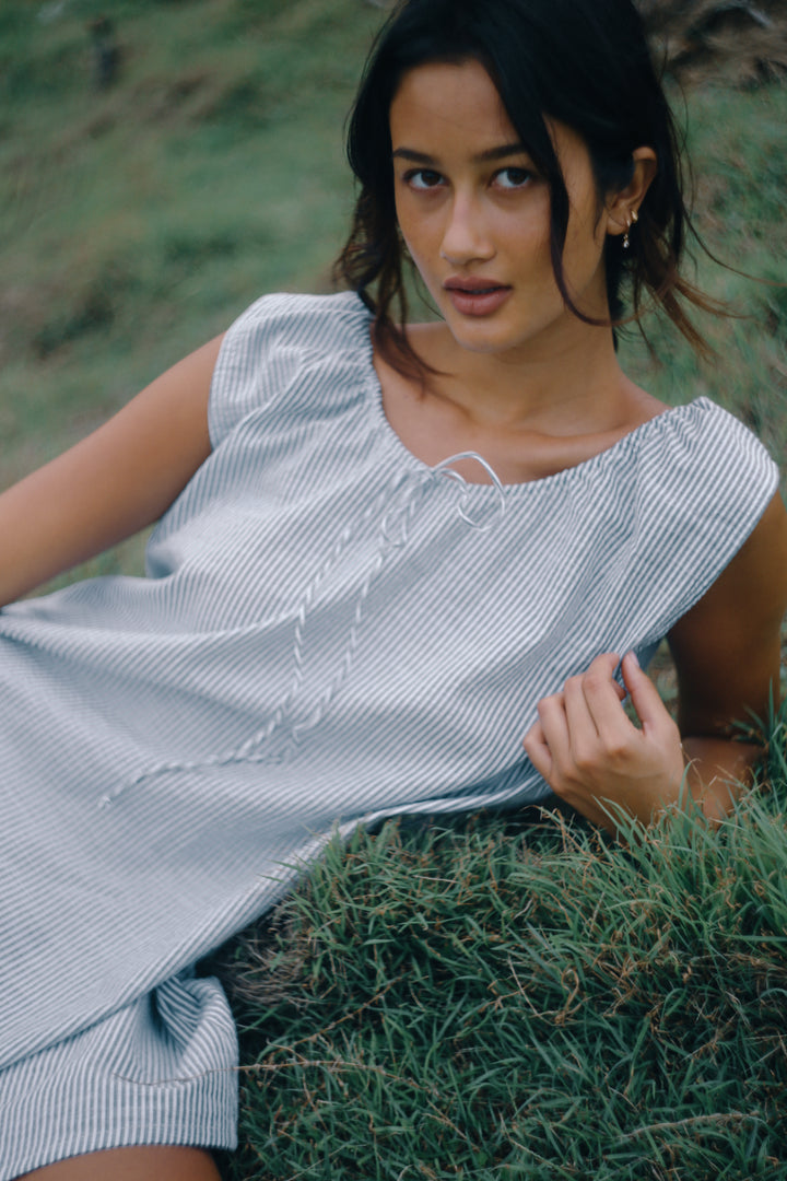 Luna Shift Dress - Spirulina Stripe