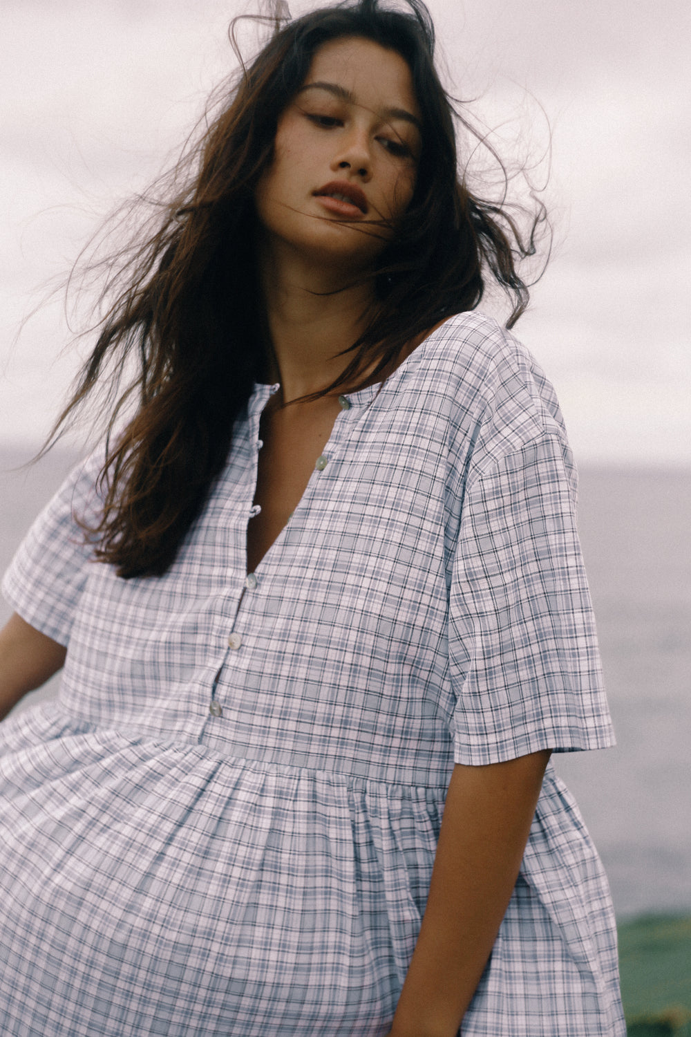 Darcey Midi - Cloud Plaid