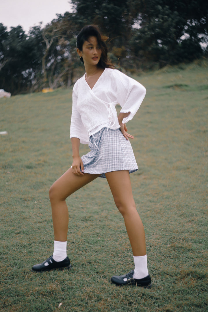 Fleur Skirt - Cloud Plaid