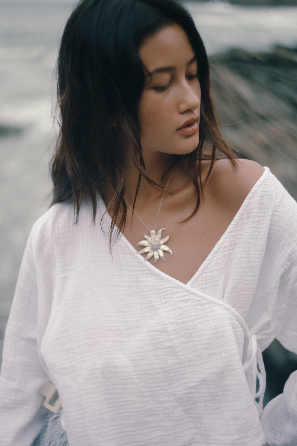 Mia Wrap Top - White