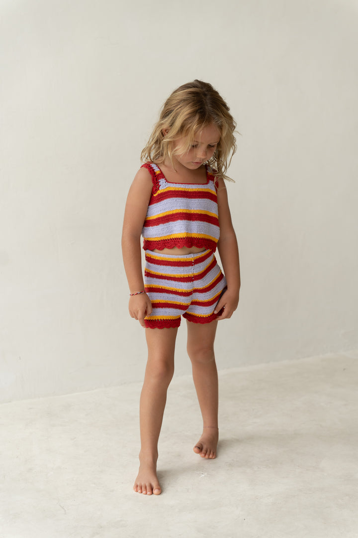 Crochet Shorts - Sunset Stripe