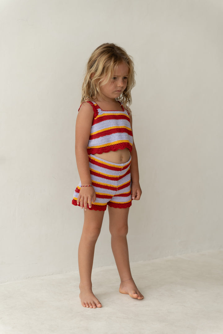 Crochet Shorts - Sunset Stripe