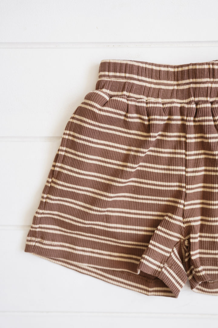 Rib Short - Choc Stripe