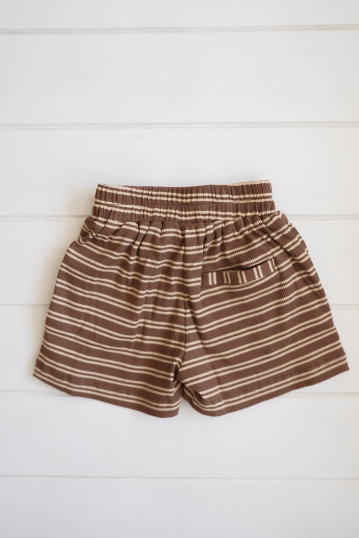 Rib Short - Choc Stripe