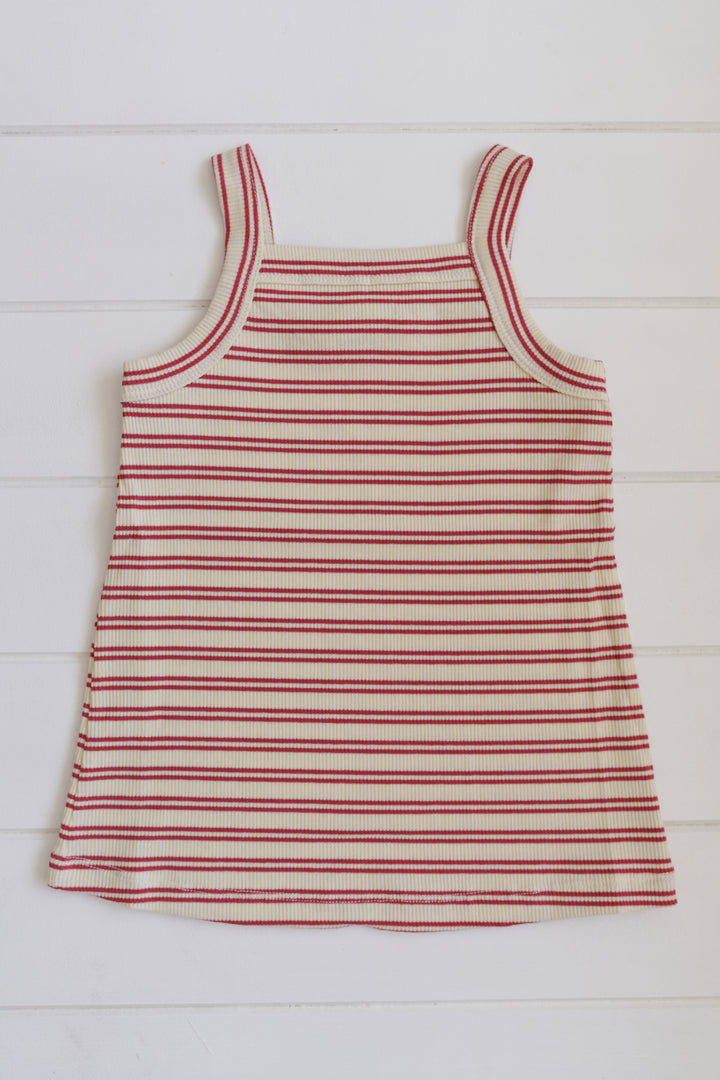 Bobbi Rib Dress - Red Stripe