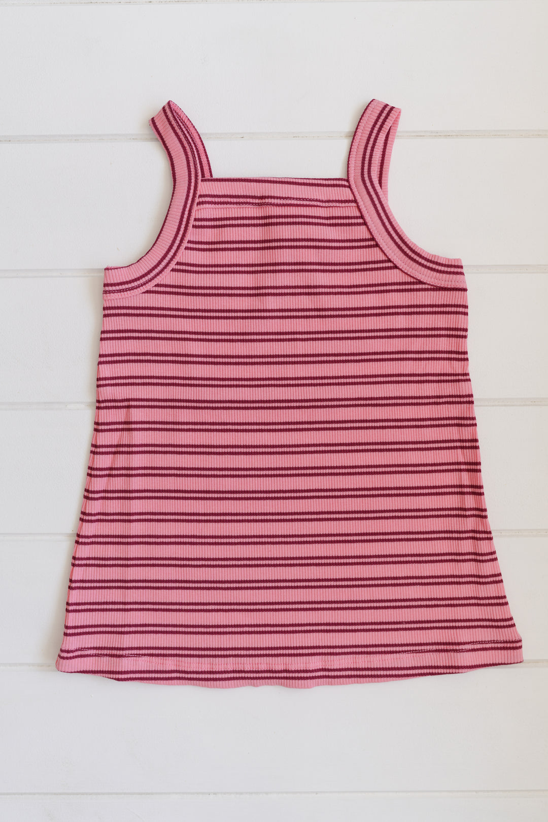 Bobbi Rib Dress - Pink & Red Stripe