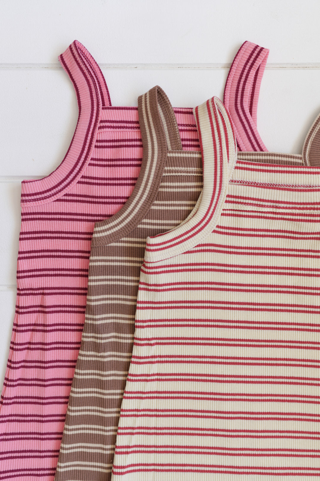 Bobbi Rib Dress - Pink & Red Stripe