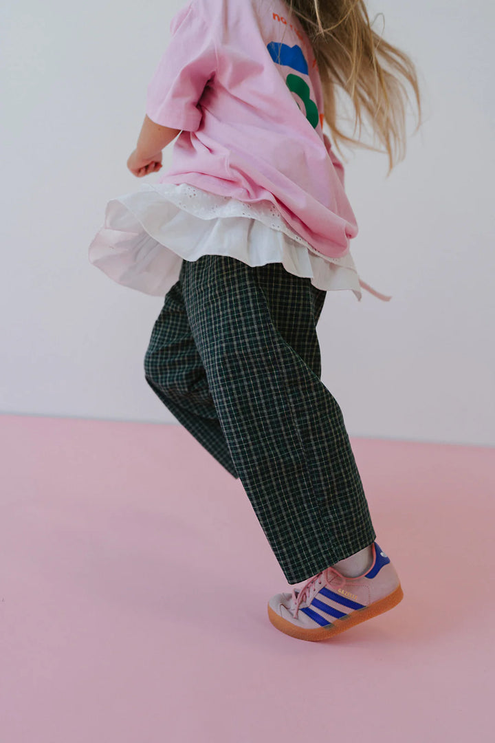 Cotton Check Pant - Forest