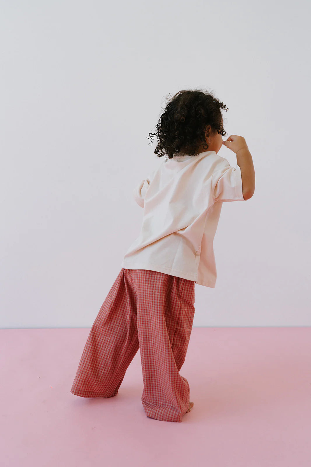 Cotton Check Pant - Pink