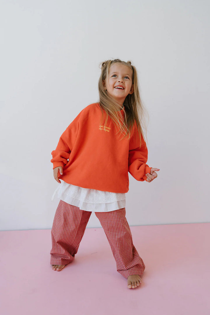 Cotton Check Pant - Pink