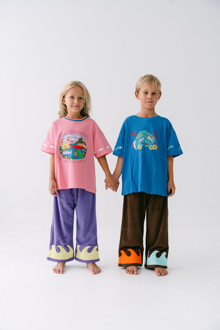 Wave Terry Pants - Volcano Bay