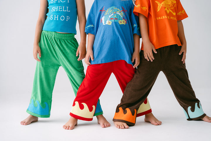 Wave Terry Pants - Seaweed Splash