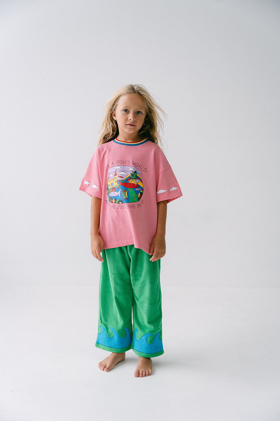 Wave Terry Pants - Seaweed Splash