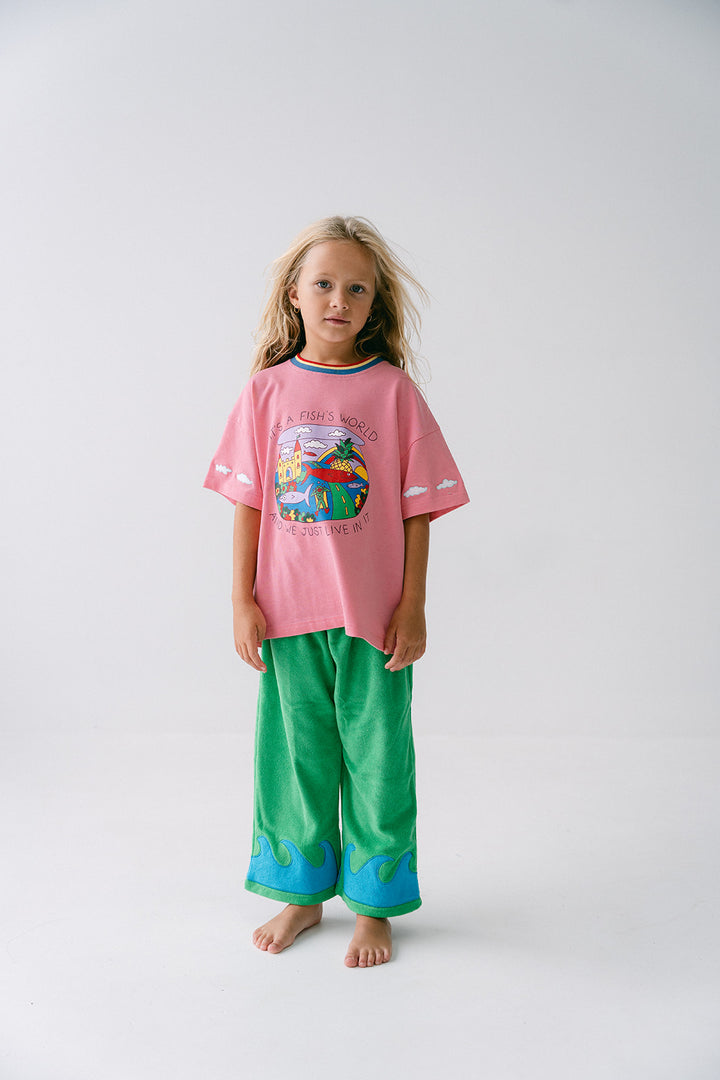 Wave Terry Pants - Seaweed Splash