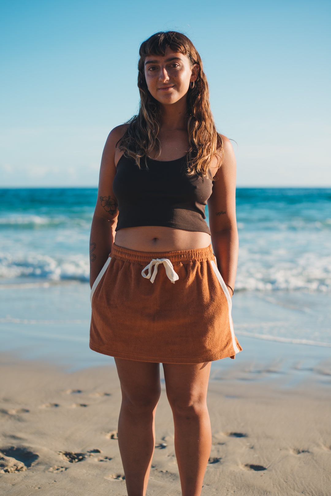 Terry Towelling Skirt in Rust