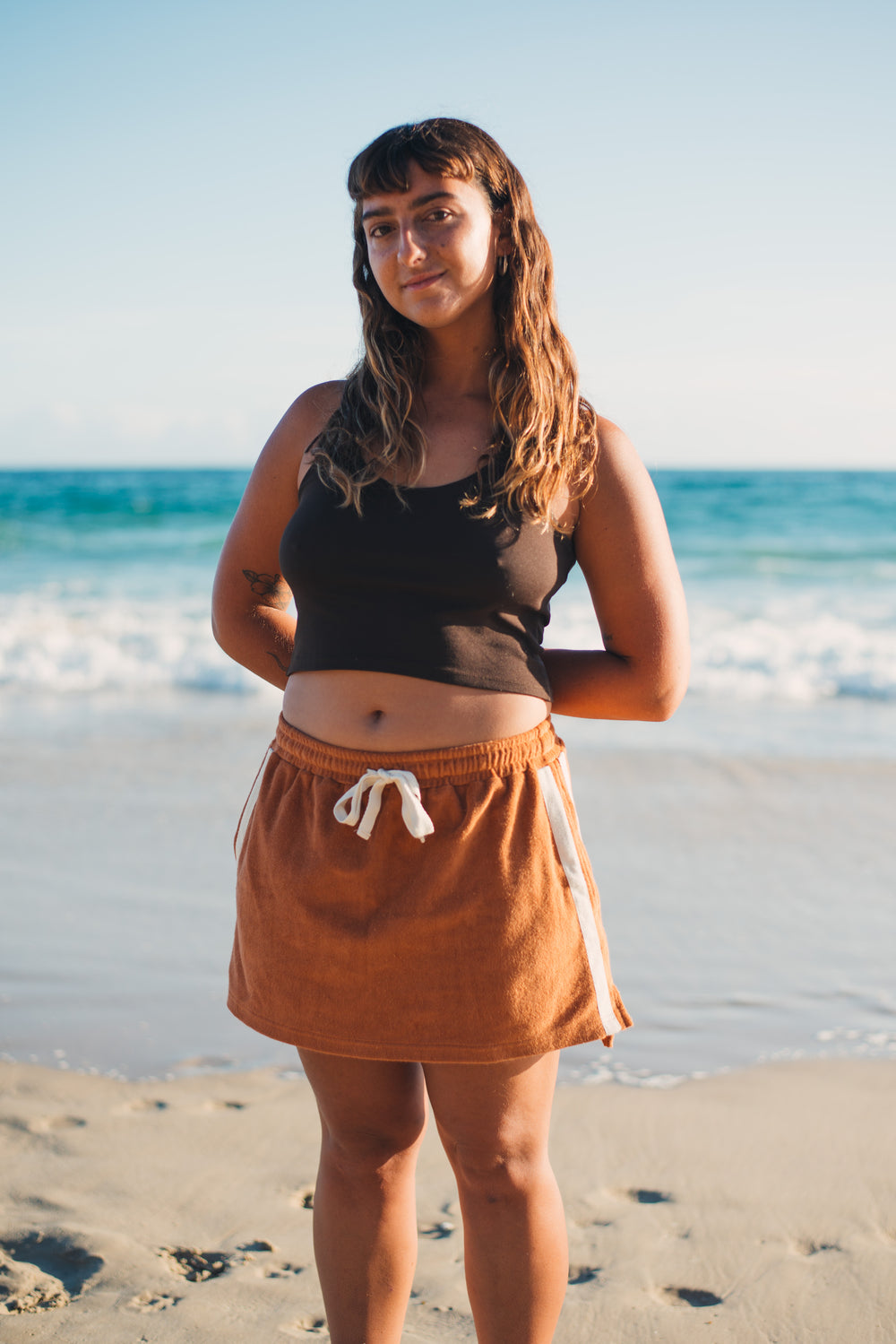 Terry Towelling Skirt in Rust