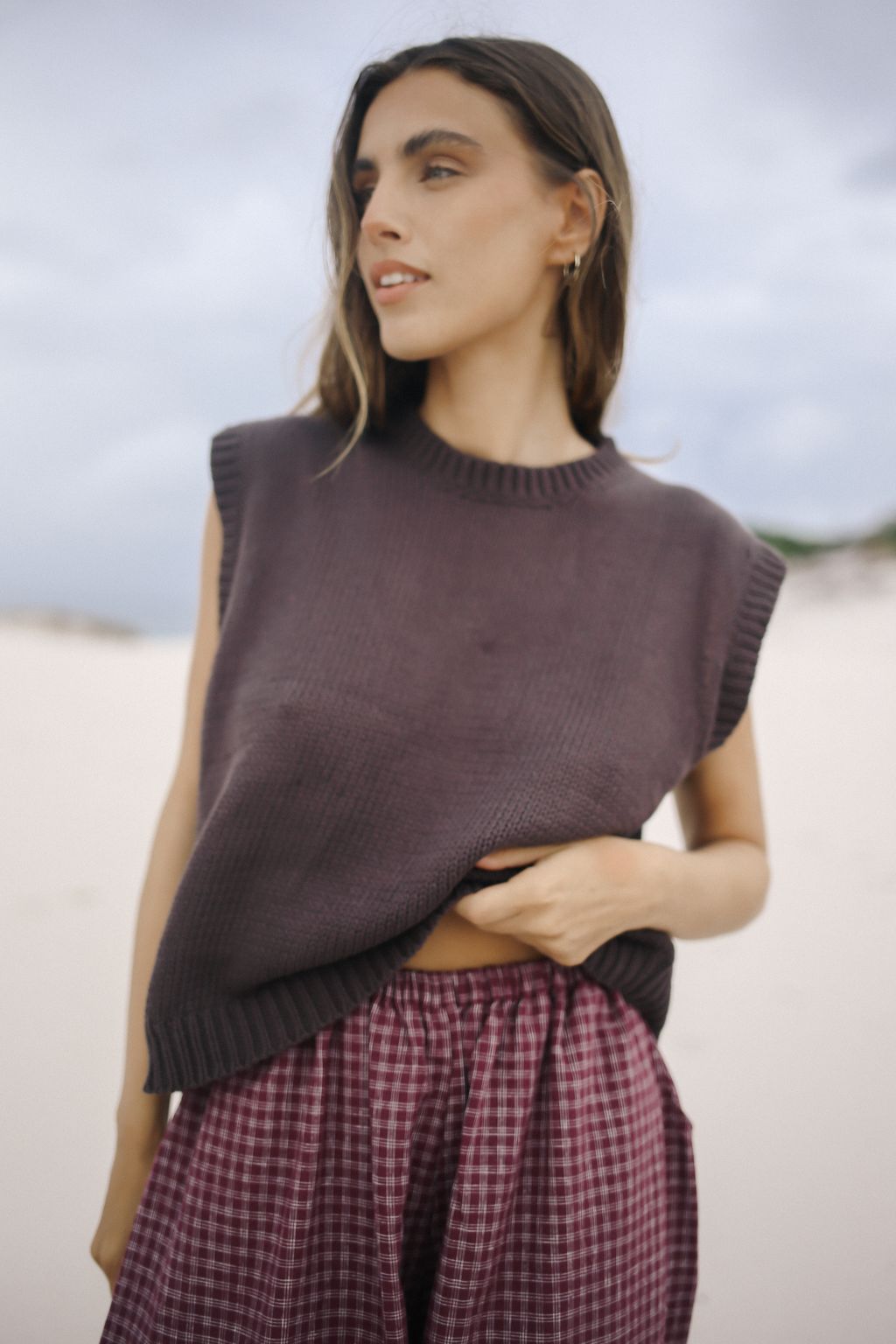 Cecilia Knit Vest - Chocolate
