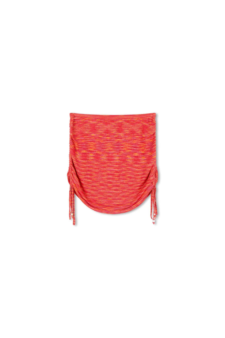 Emi Ruched Mini Skirt - Coral